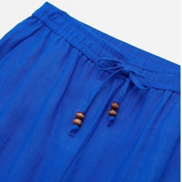 zara linen blue pants size xs - Picture 3 of 3